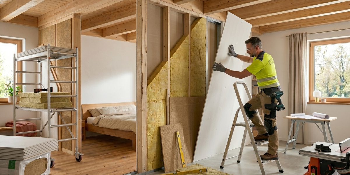 Dämmstoffe_Schallschutz Dämmstoffe in Holzständerwand einbauen