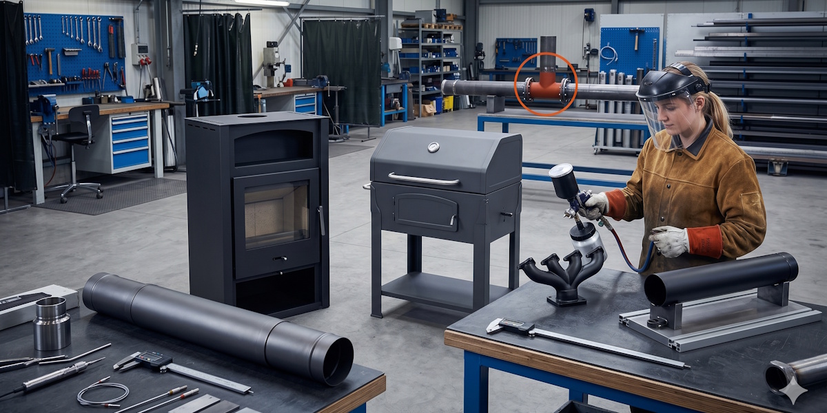 Thermofarbe für Metallbauteile anwenden
